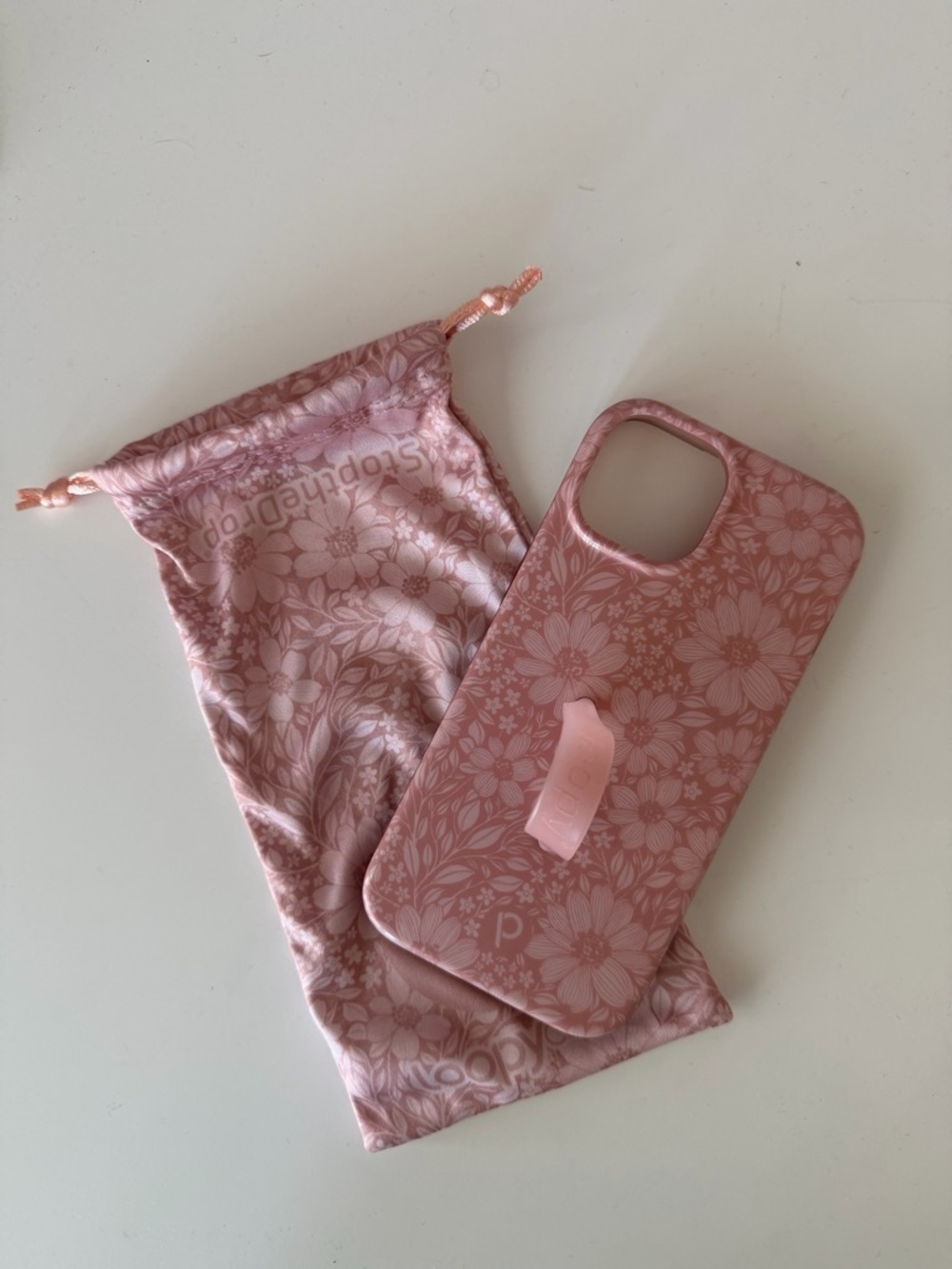 Loopy Phone Cases with Pouches - Black Floral, Pink, Clear - Picture 3 of 10